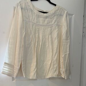 GAP Cream Women's Blouse with Embroidered Details